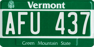 VT license plate AFU437