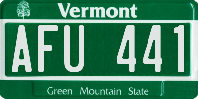 VT license plate AFU441