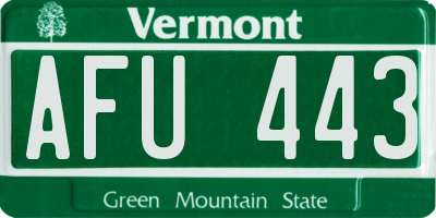 VT license plate AFU443