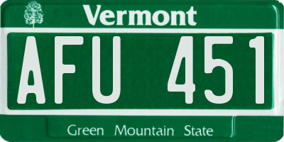 VT license plate AFU451