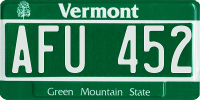 VT license plate AFU452