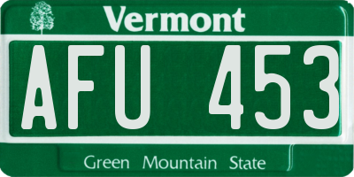 VT license plate AFU453
