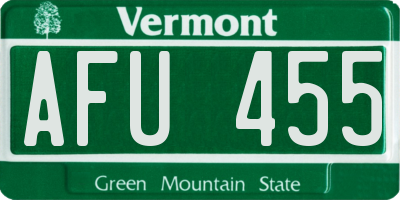 VT license plate AFU455