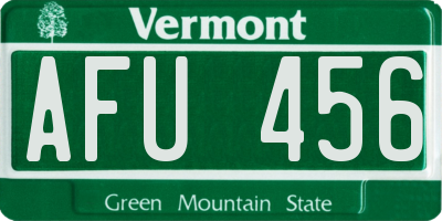 VT license plate AFU456