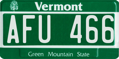 VT license plate AFU466