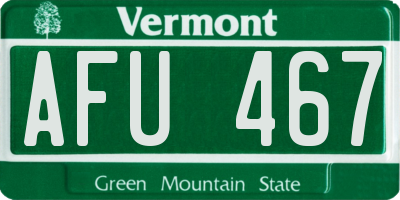 VT license plate AFU467