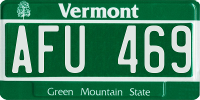VT license plate AFU469