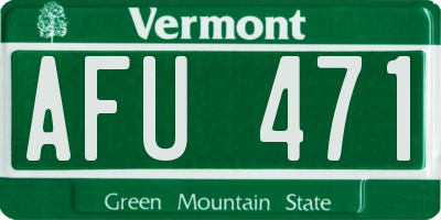 VT license plate AFU471