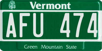 VT license plate AFU474