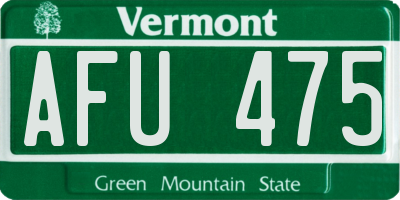VT license plate AFU475