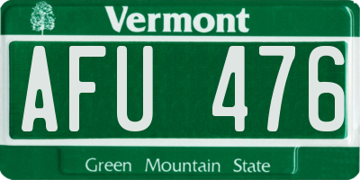 VT license plate AFU476