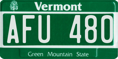 VT license plate AFU480