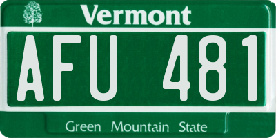 VT license plate AFU481