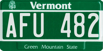 VT license plate AFU482