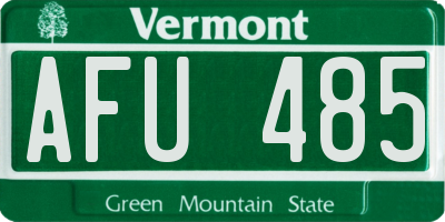 VT license plate AFU485