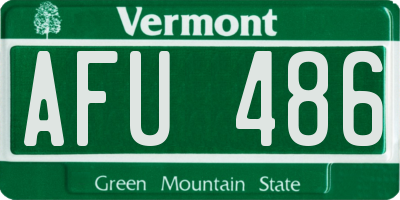 VT license plate AFU486