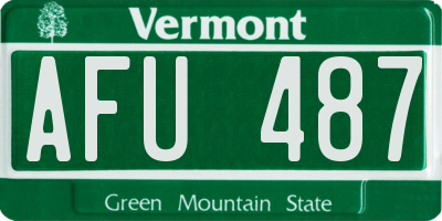 VT license plate AFU487