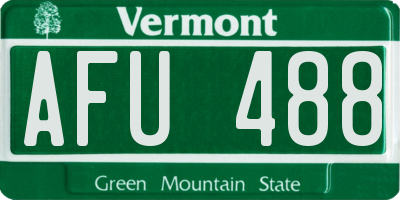VT license plate AFU488