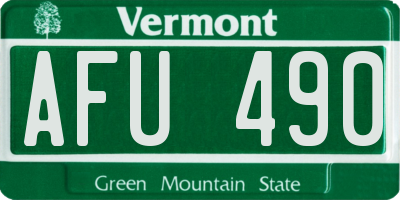 VT license plate AFU490
