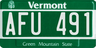 VT license plate AFU491
