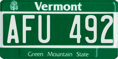 VT license plate AFU492