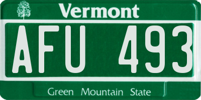 VT license plate AFU493