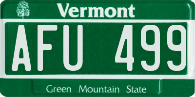 VT license plate AFU499
