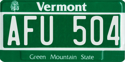 VT license plate AFU504