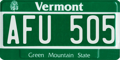 VT license plate AFU505