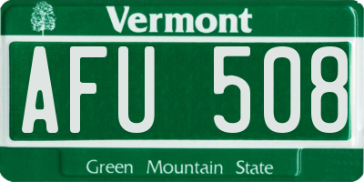 VT license plate AFU508