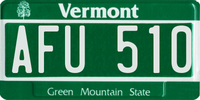 VT license plate AFU510