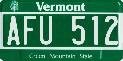 VT license plate AFU512