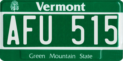 VT license plate AFU515