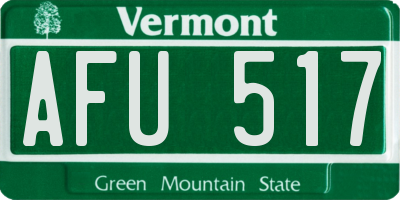 VT license plate AFU517