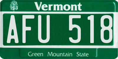 VT license plate AFU518