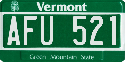 VT license plate AFU521