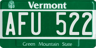 VT license plate AFU522