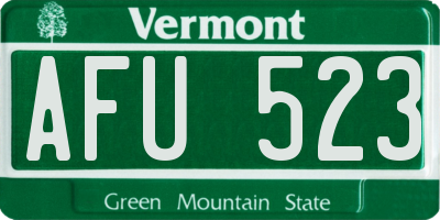 VT license plate AFU523