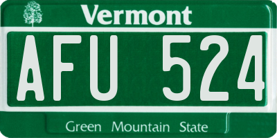 VT license plate AFU524
