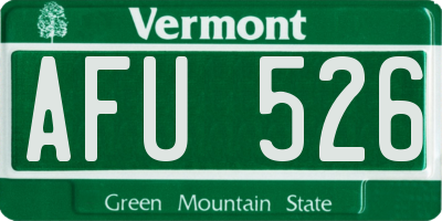 VT license plate AFU526