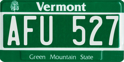 VT license plate AFU527