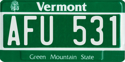 VT license plate AFU531