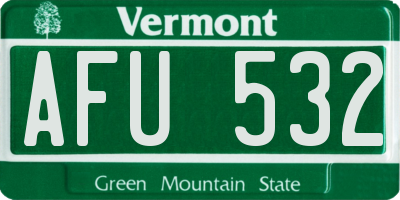 VT license plate AFU532