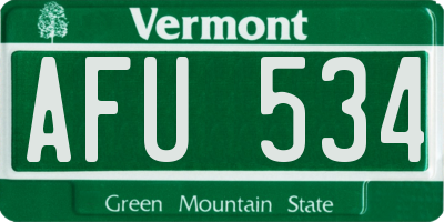 VT license plate AFU534