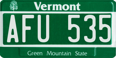 VT license plate AFU535