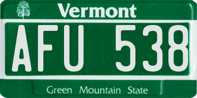VT license plate AFU538
