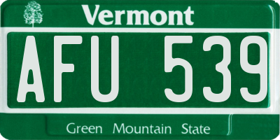 VT license plate AFU539