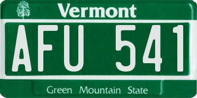 VT license plate AFU541
