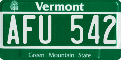 VT license plate AFU542