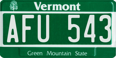 VT license plate AFU543